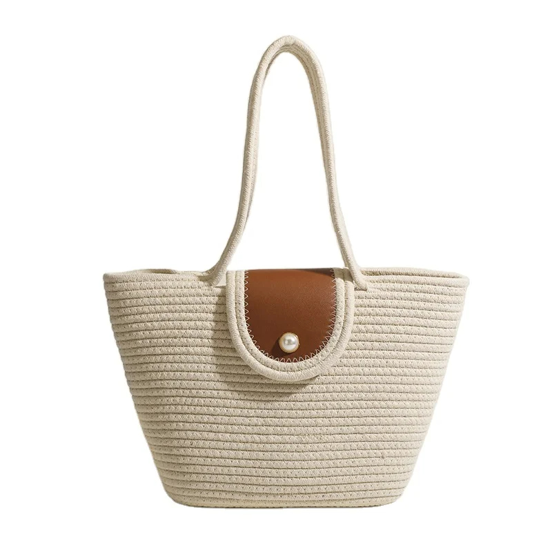 Baulenise Trendy Woven Large Capacity Ladies Shoulder Bags High Quality Handbags Fashion Beach Tote Bag For Women